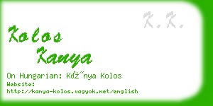 kolos kanya business card